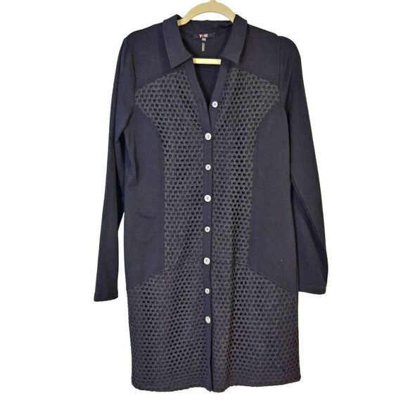 Yest black button up shirt dress. Size 12. - Picture 1 of 4